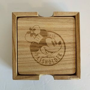 Minnie Passholder Wooden Coasters